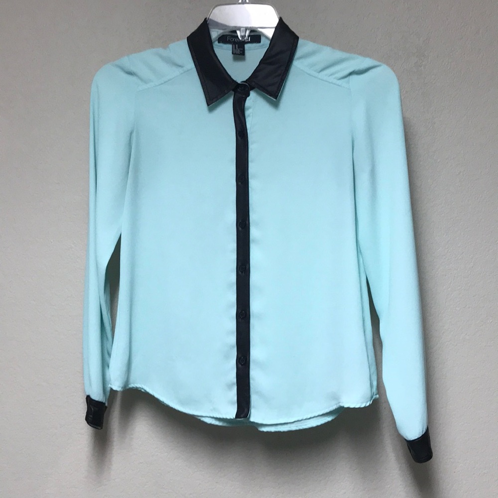 💎Mint Blue Button Down Blouse💎